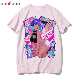 vaporwave T Shirt Fashion Sad Girl Retro Japanese Anime Men tshirt aesthetic Tops t-shirt Tee Shirt Harajuk male/women