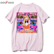 Load image into Gallery viewer, vaporwave T Shirt Fashion Sad Girl Retro Japanese Anime Men tshirt aesthetic Tops t-shirt Tee Shirt Harajuk male/women
