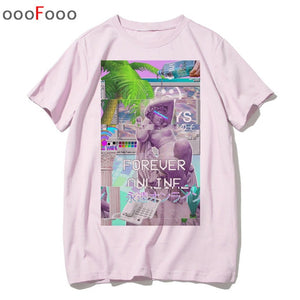 vaporwave T Shirt Fashion Sad Girl Retro Japanese Anime Men tshirt aesthetic Tops t-shirt Tee Shirt Harajuk male/women