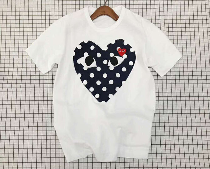 Comme Des Garcon PLAY Blue CDG PLAY RED HEART Garcons SHORT SLEEVE T-SHIRT